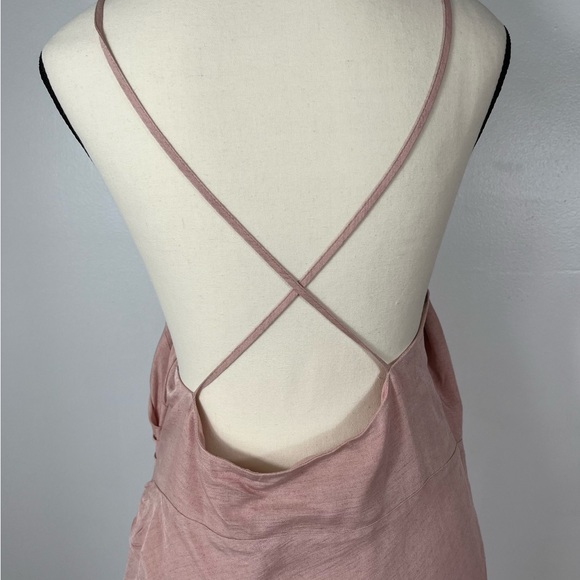 BY ANTHROPOLOGIE RUCHED ASYMMETRICAL MIDI DRESS PINK COLOR SIZE 14 NWT - Picture 8 of 13